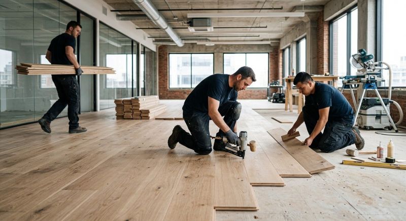Our team working on Wood Floor Service projects in Bothell, WA