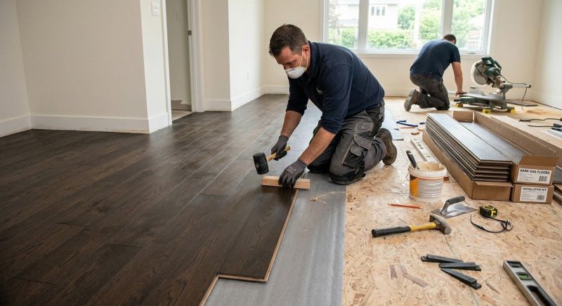 Dark Wood Floor Installation in Bothell, WA