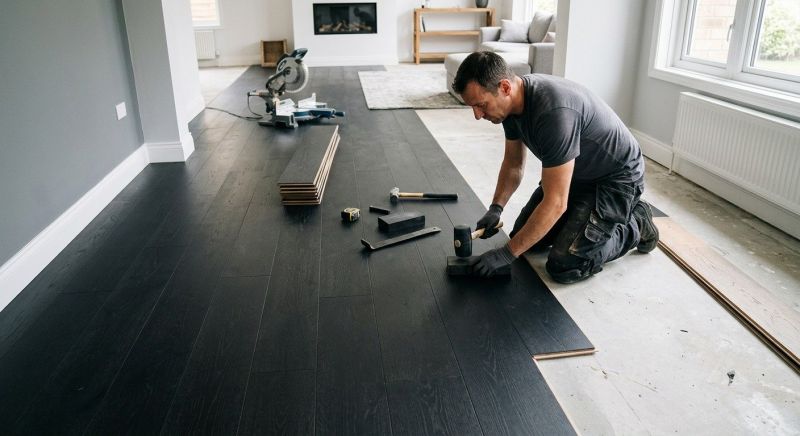 Dark Wood Floor Installation in Bothell, WA